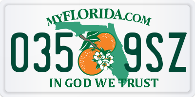 FL license plate 0359SZ