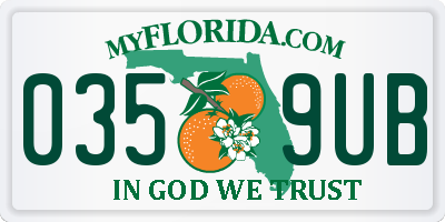 FL license plate 0359UB