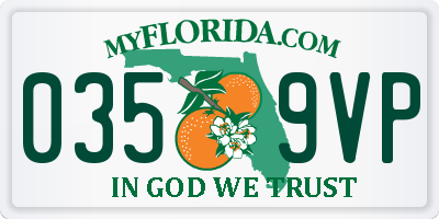 FL license plate 0359VP