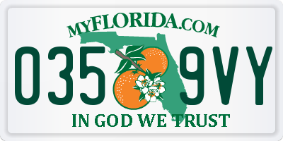 FL license plate 0359VY