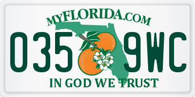 FL license plate 0359WC