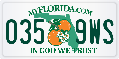 FL license plate 0359WS