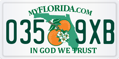 FL license plate 0359XB