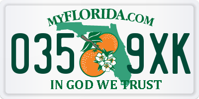 FL license plate 0359XK