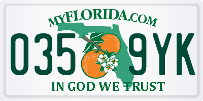 FL license plate 0359YK