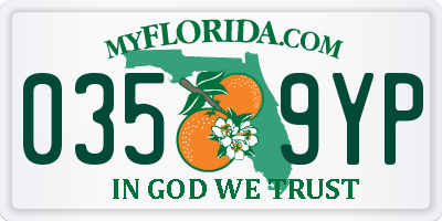 FL license plate 0359YP