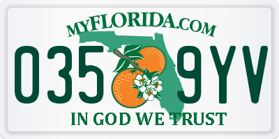 FL license plate 0359YV