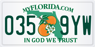 FL license plate 0359YW