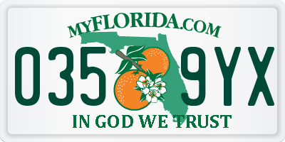 FL license plate 0359YX