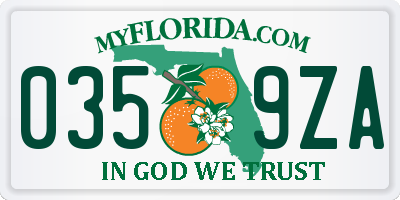 FL license plate 0359ZA
