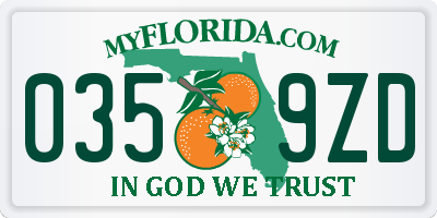 FL license plate 0359ZD