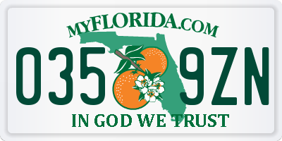 FL license plate 0359ZN