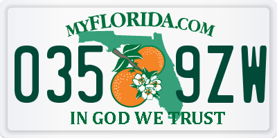 FL license plate 0359ZW