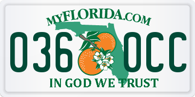 FL license plate 0360CC