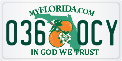 FL license plate 0360CY