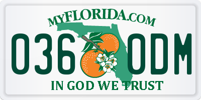 FL license plate 0360DM