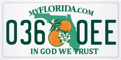 FL license plate 0360EE