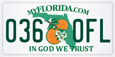 FL license plate 0360FL
