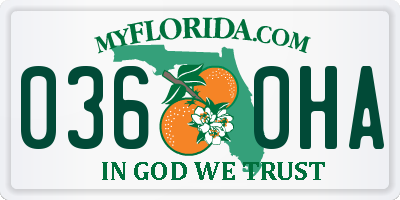 FL license plate 0360HA