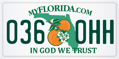 FL license plate 0360HH
