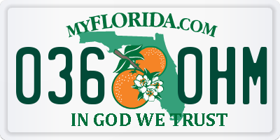 FL license plate 0360HM