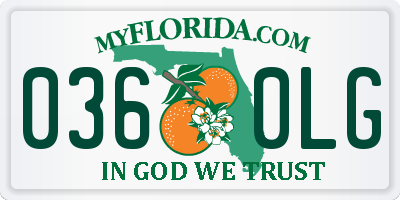 FL license plate 0360LG