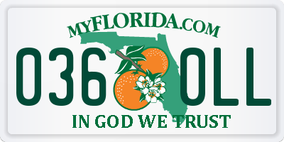 FL license plate 0360LL