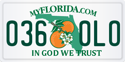 FL license plate 0360LO