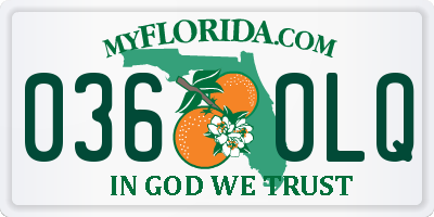 FL license plate 0360LQ