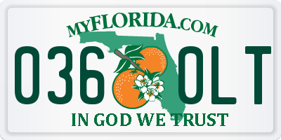 FL license plate 0360LT