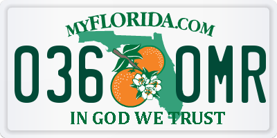 FL license plate 0360MR