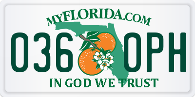 FL license plate 0360PH