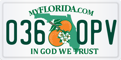 FL license plate 0360PV