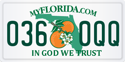 FL license plate 0360QQ