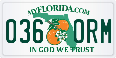 FL license plate 0360RM