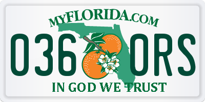 FL license plate 0360RS