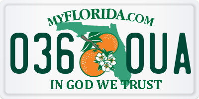 FL license plate 0360UA