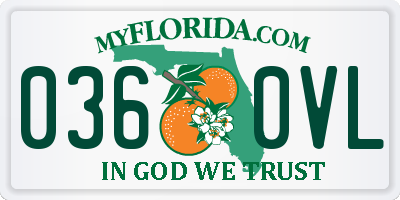 FL license plate 0360VL