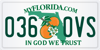 FL license plate 0360VS
