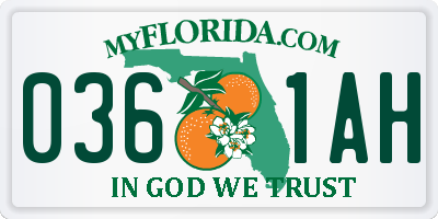 FL license plate 0361AH