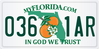 FL license plate 0361AR