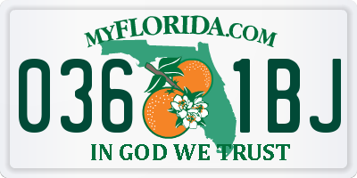 FL license plate 0361BJ