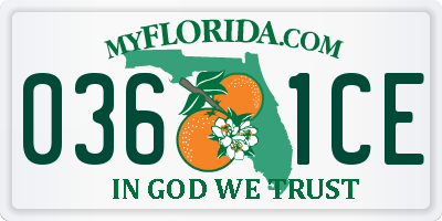 FL license plate 0361CE