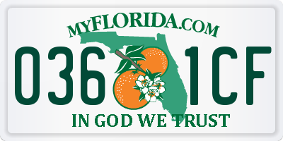 FL license plate 0361CF