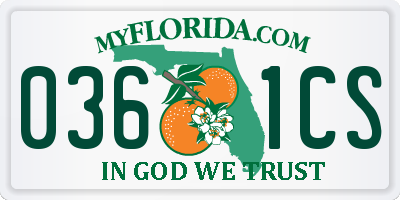FL license plate 0361CS