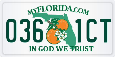 FL license plate 0361CT