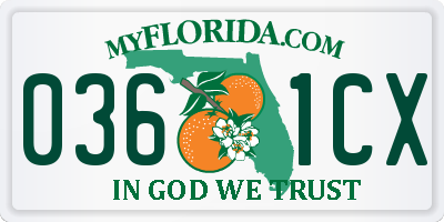 FL license plate 0361CX
