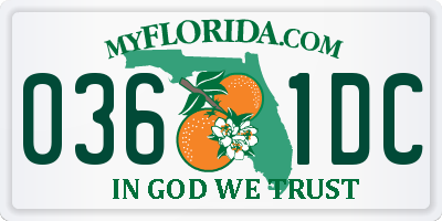 FL license plate 0361DC