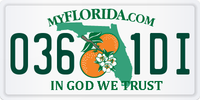 FL license plate 0361DI