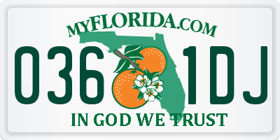 FL license plate 0361DJ